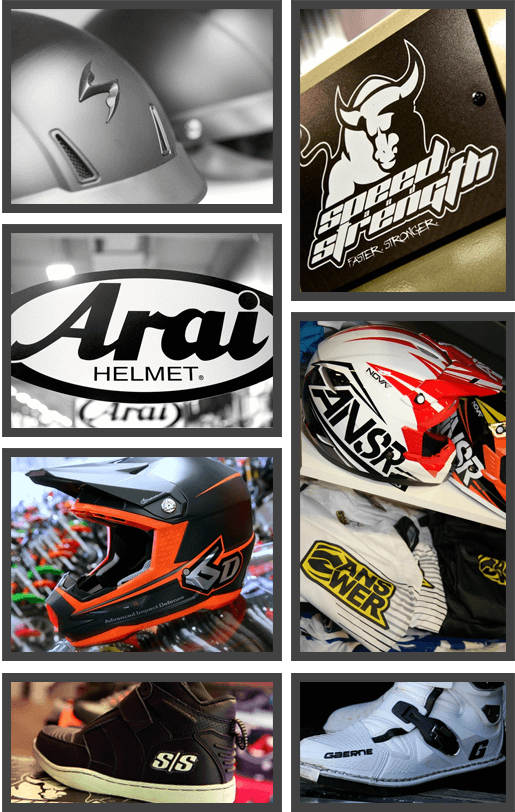 6D Helmets Indiana, Fly MX Gear, Arai Helmets, Speed & Strength, Go Pro, Scorpion Helmets, Answer Racing, Gaerne Motorcycle Boots Indianapolis, Indiana.
